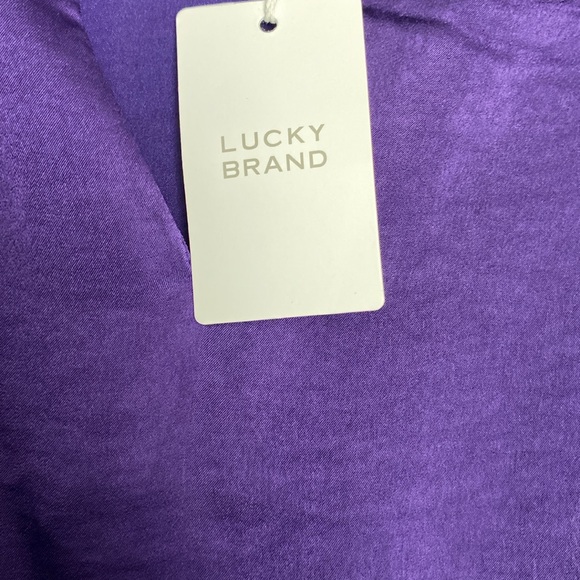 NEW Lucky Brand Women's Midi Dress w/Belt 3/4 Sleeve V-Neck Size XL Purple - Picture 4 of 13